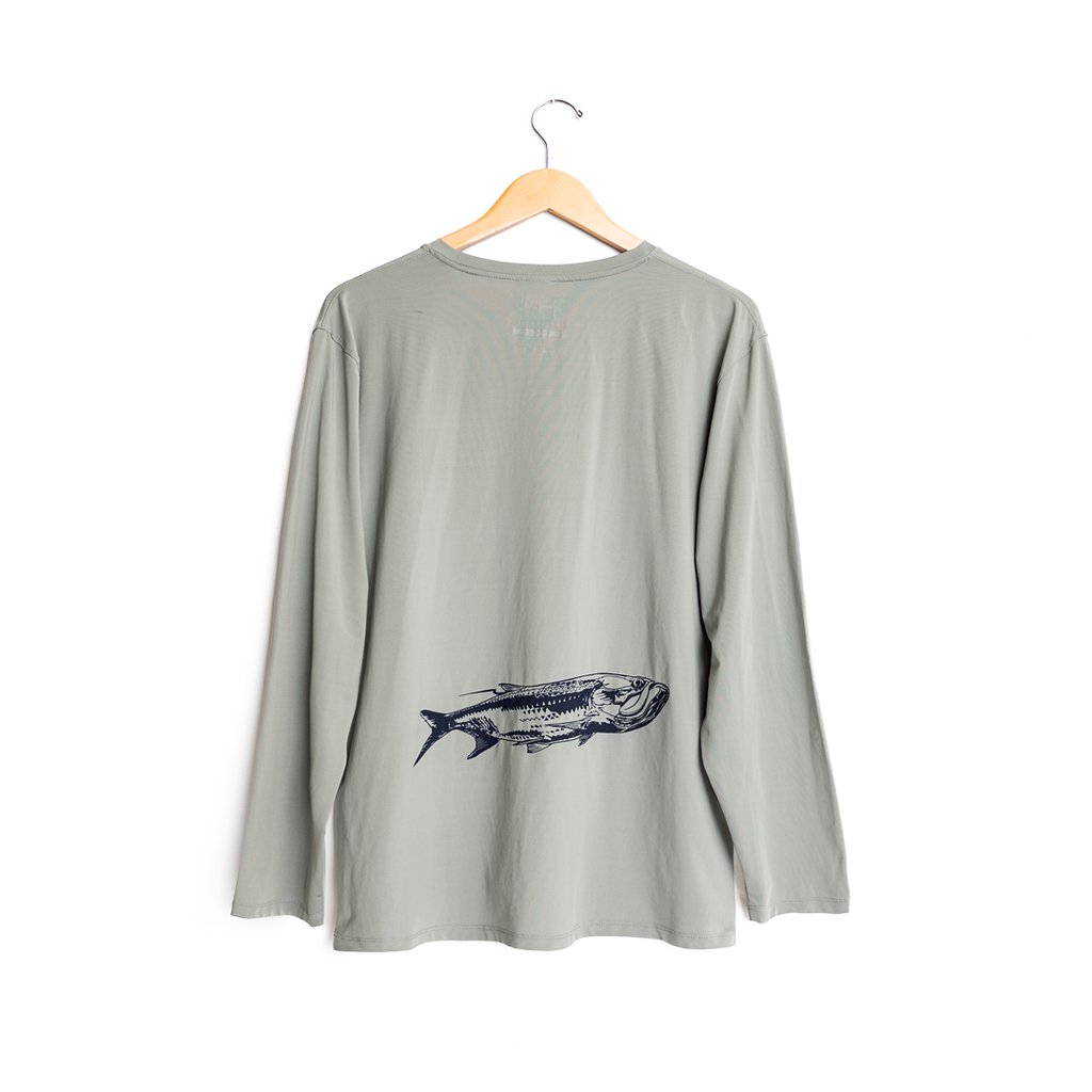 Gray SPF/UPF 50 Fly Tarpon long sleeve shirt