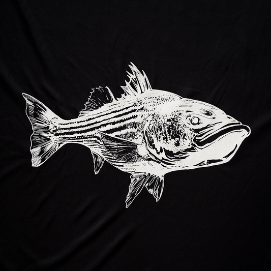 Charcoal Gray Hoodie SPF/UPF 50 Striped bass long sleeve shirt