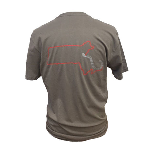 back of warm gray short sleeve portarod shirt — seek outdoors