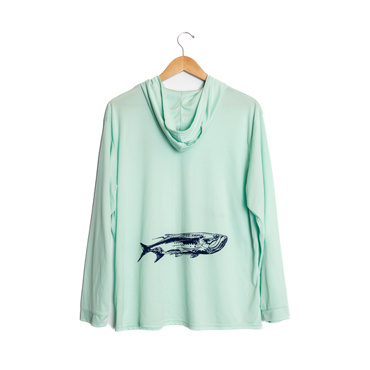 Aqua Hoodie SPF/UPF 50 Long Sleeve Fly Tarpon Shirt