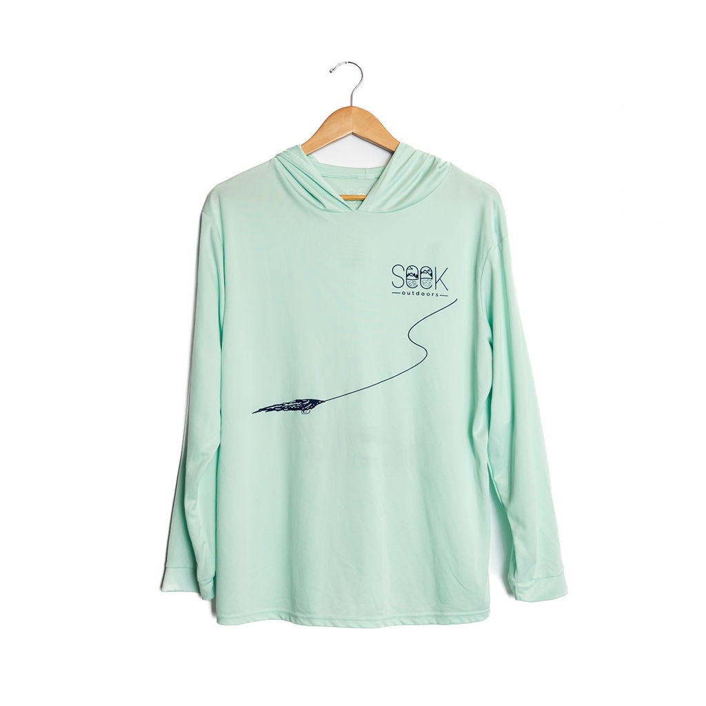 Aqua Hoodie SPF/UPF 50 Long Sleeve Fly Tarpon Shirt